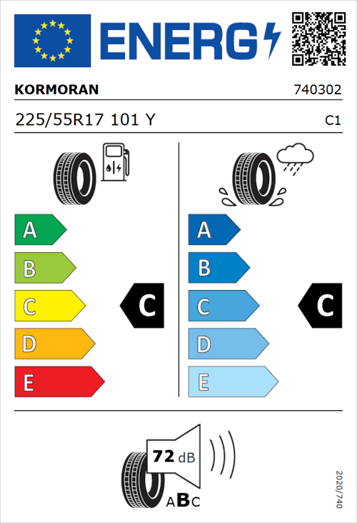 Tyre Label for Kormoran Ultra High Performance 225/55R17 101Y